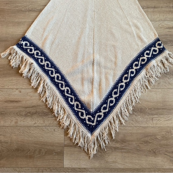 Vintage Northern Reflections Poncho fringe one size cotton cardigan - Picture 4 of 12